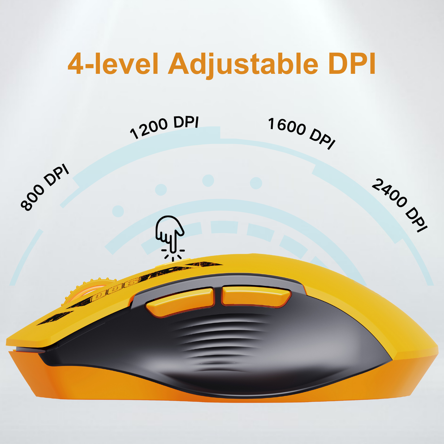 Wireless Mouse,Upgraded 2.4GHz Mouse Wireless Rechargeable (Battery Level Visible) Ergonomic Computer Mouse,4 Levels DPI, Wireless Mouse for Laptop Computer