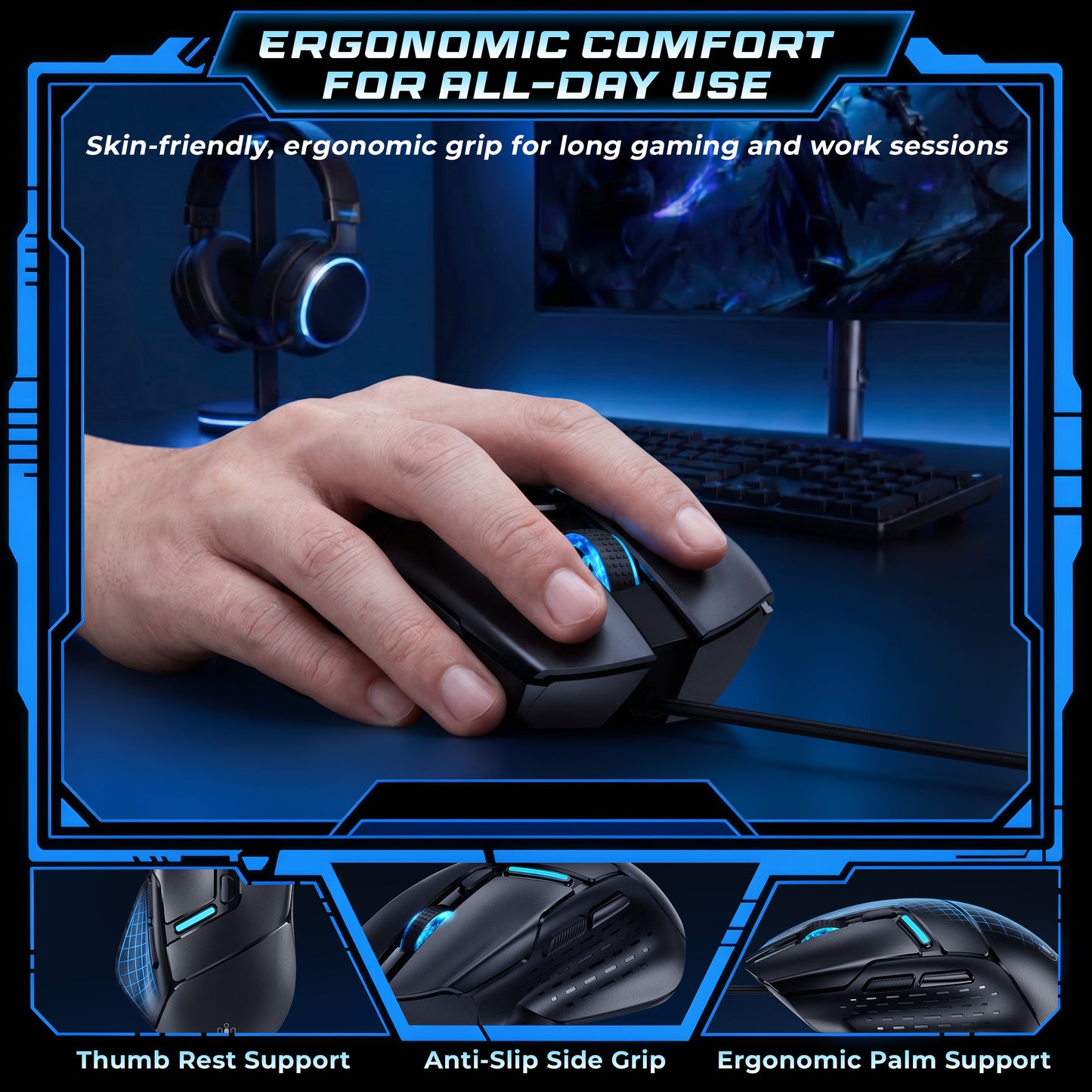 U7W Wired Mouse, 7200 DPI Adjustable 6-Button Computer Mouse for Office, Study & Daily UseU7W Wired Mouse, 7200 DPI Adjustable 6-Button Computer Mouse for Office, Study & Daily Use
