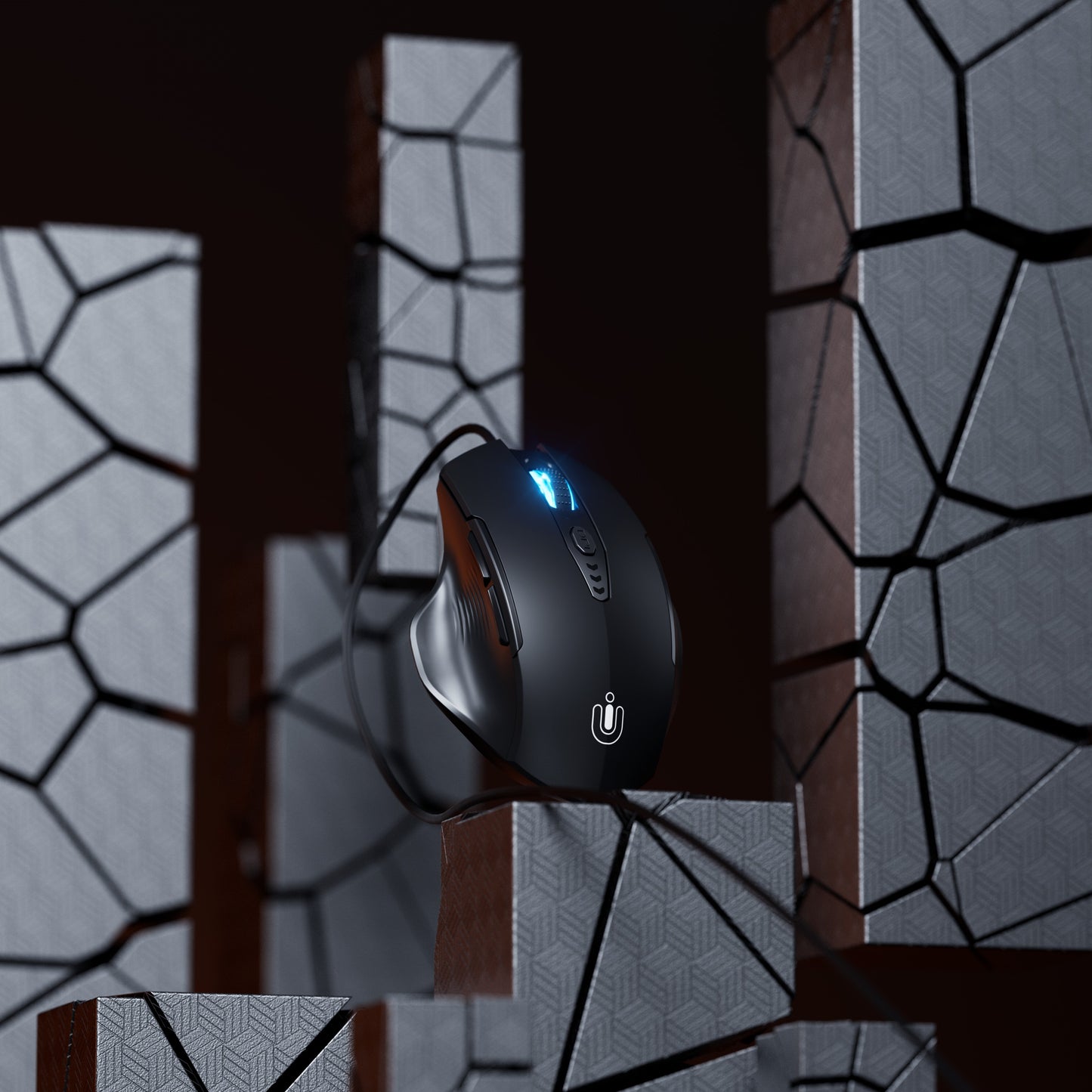 Wired Mouse, USB Wired Mouse with 6 Buttons Ergonomic Design,1.5M USB Cable Computer Mouse Gaming Mice 7200DPI Optical Mouse for PC Laptop, Matte Black