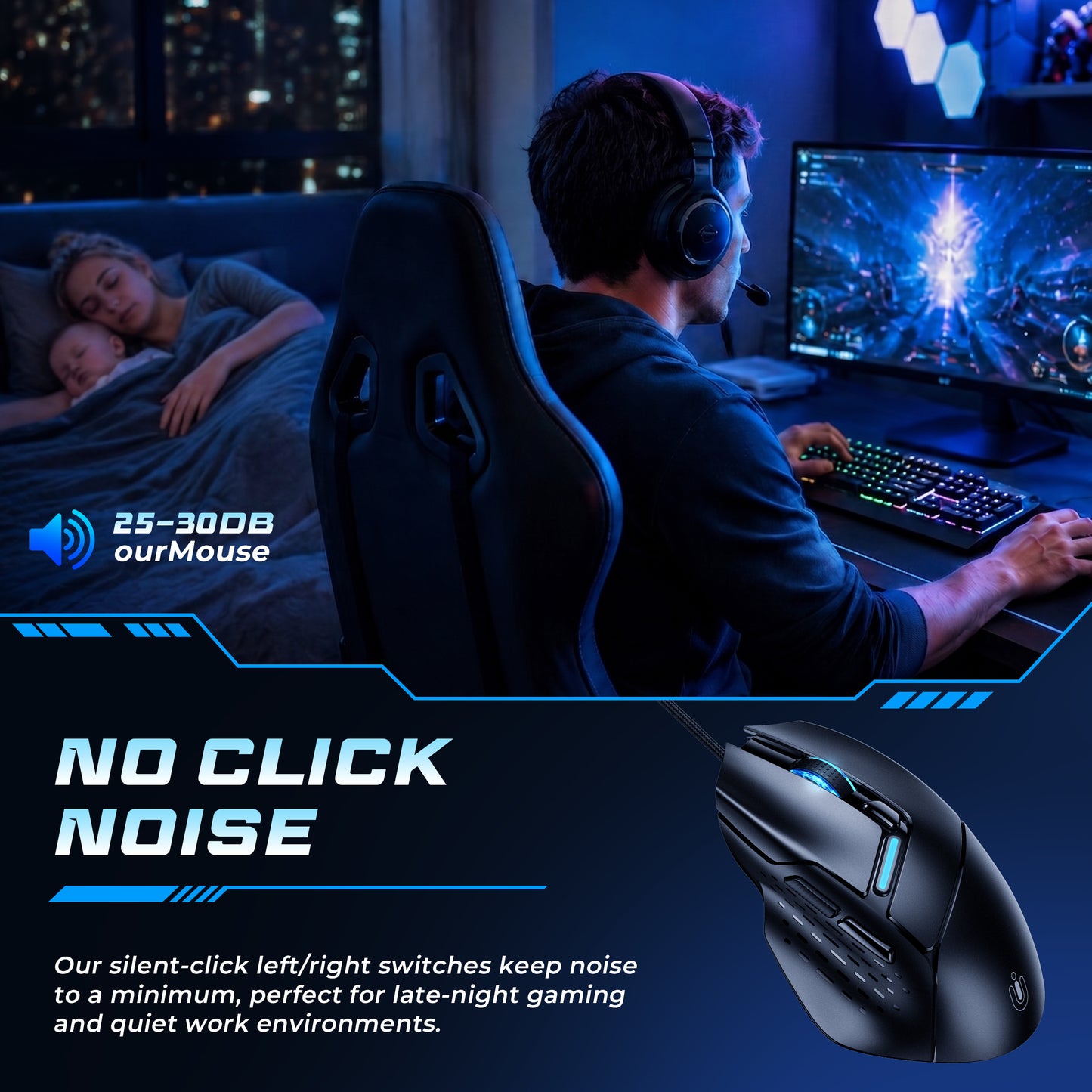 U7W Wired Mouse, 7200 DPI Adjustable 6-Button Computer Mouse for Office, Study & Daily UseU7W Wired Mouse, 7200 DPI Adjustable 6-Button Computer Mouse for Office, Study & Daily Use
