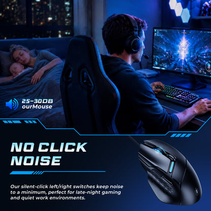 U7W Wired Mouse, 7200 DPI Adjustable 6-Button Computer Mouse for Office, Study & Daily UseU7W Wired Mouse, 7200 DPI Adjustable 6-Button Computer Mouse for Office, Study & Daily Use